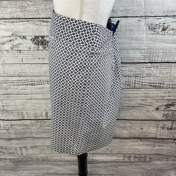 Donna Ricco New Yorkk Skirt size 8 Navy Blue Straight Pencil Knee Stretch Boho - Picture 5 of 8